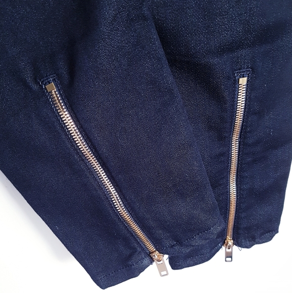 7 FOR ALL MANKIND Blue Skinny Back Zip Ankle Jeans - Picture 4 of 9